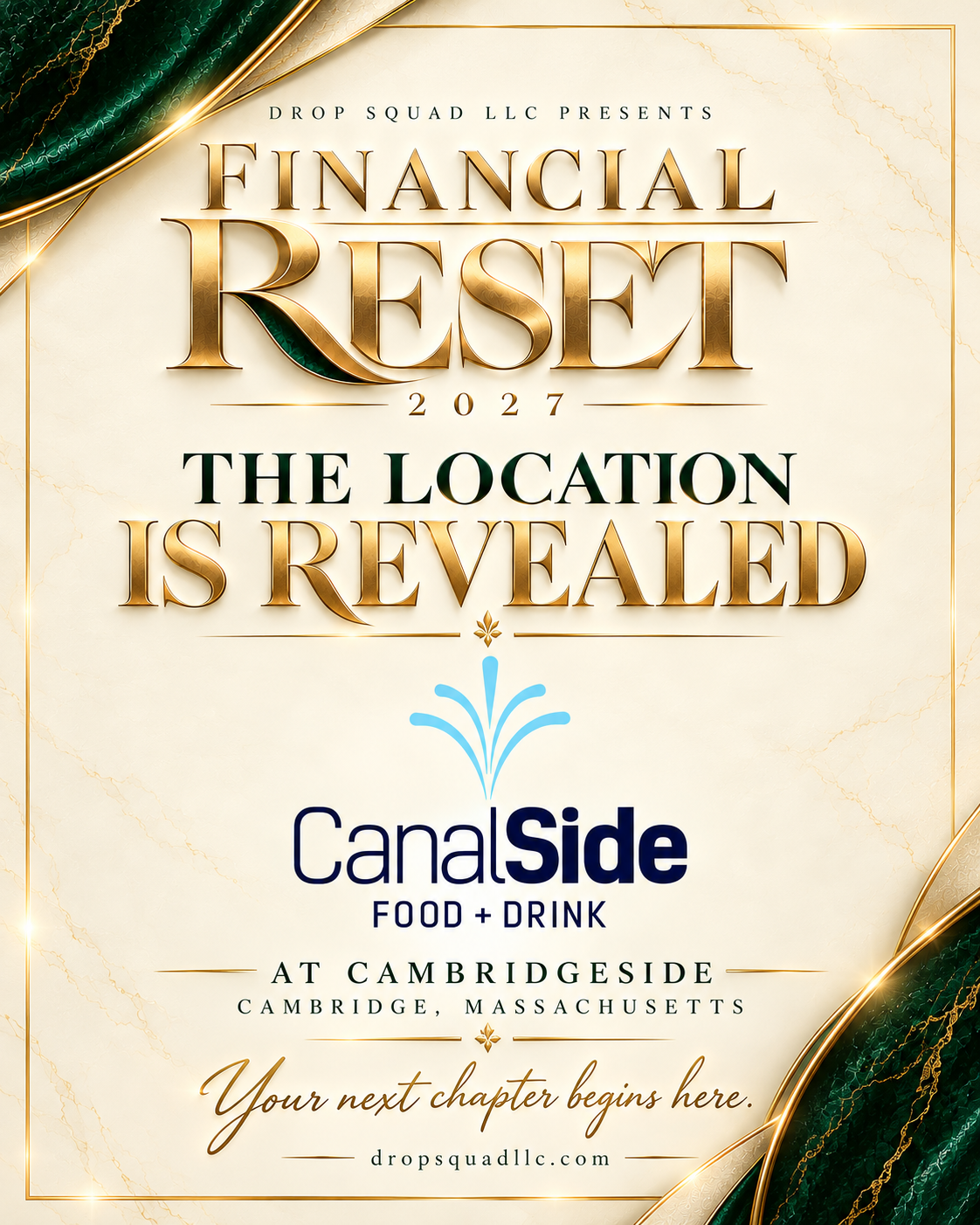 Financial Reset announces CanalSide Food + Drink at CambridgeSide